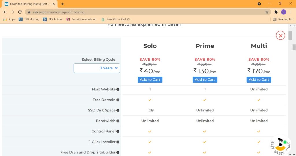 MilesWeb offers some of the cheapest web hosting plans